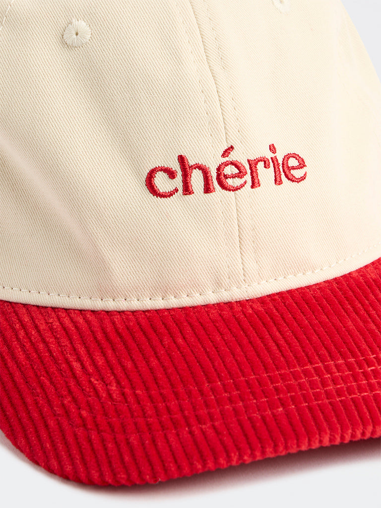 Wunderlove Cream Text Embroidered Cotton Cap