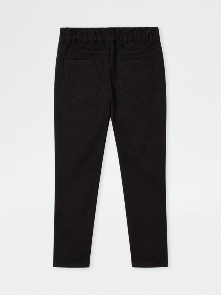 Gia Black Solid High-Rise Cotton-Blend Jeggings