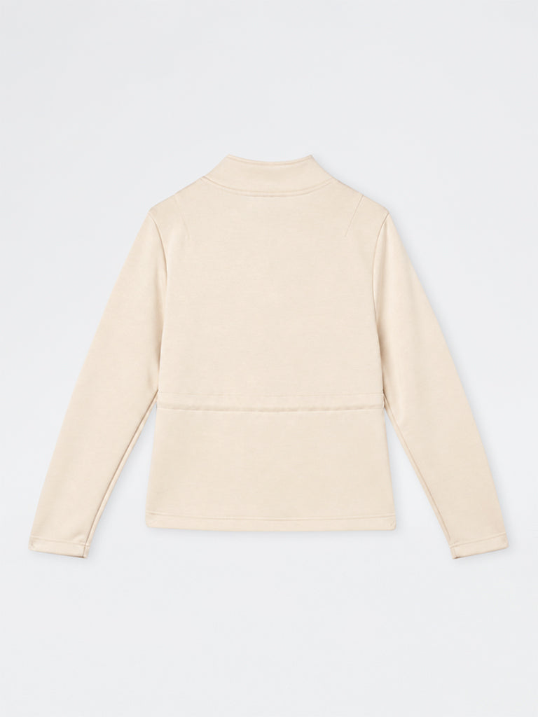 Gia Cream Drawstring-Detail Jacket