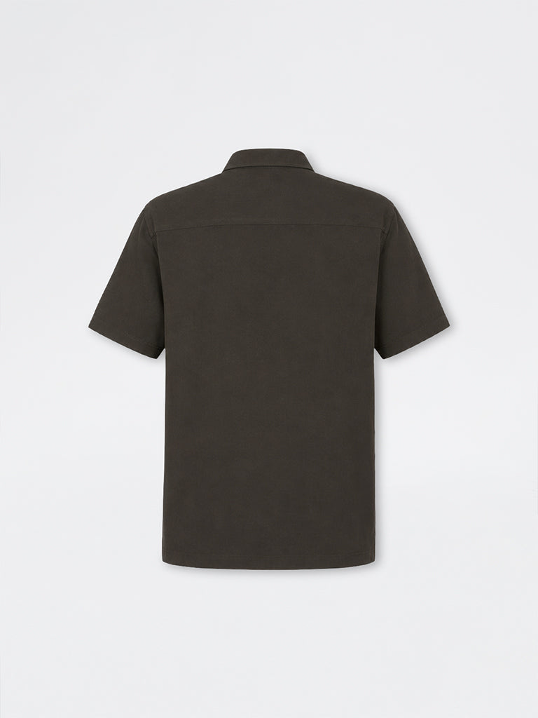 Ascot Dark Olive Solid Relaxed-Fit Shirt