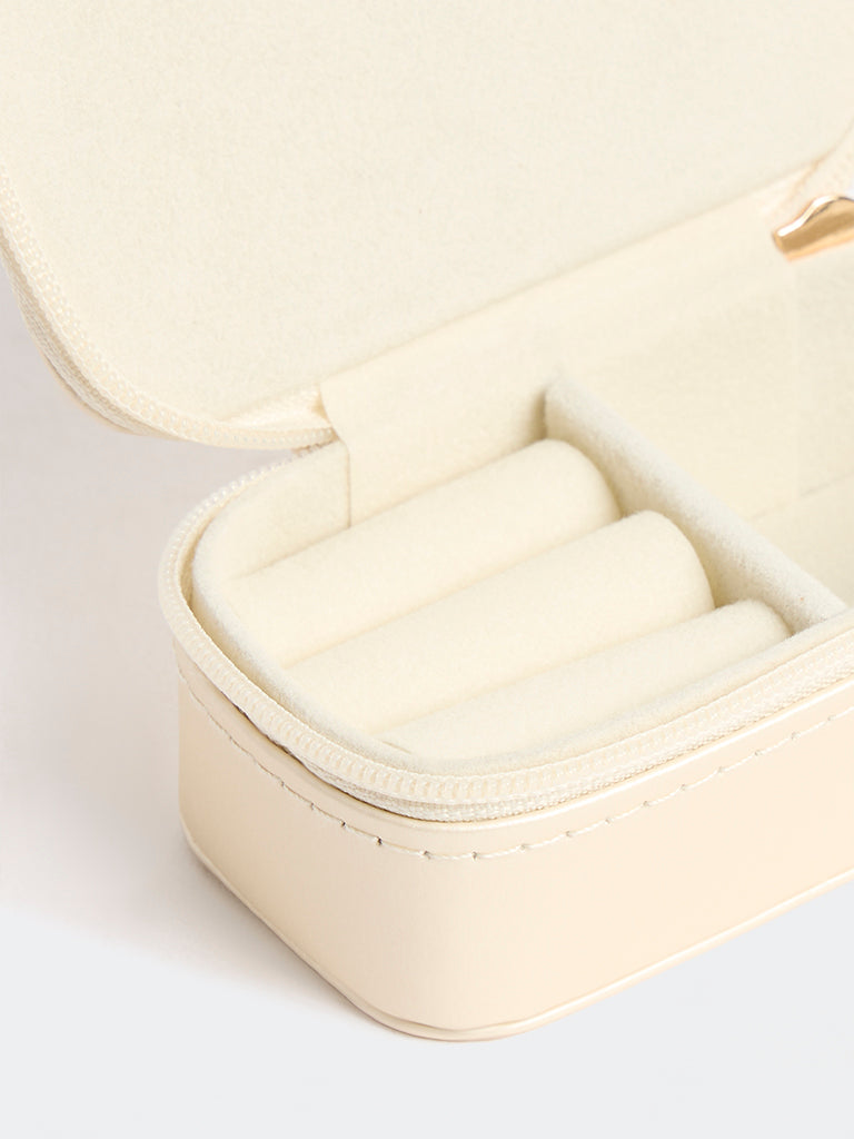 Westside Accessories Cream Rectangular Jewellery Box - Small