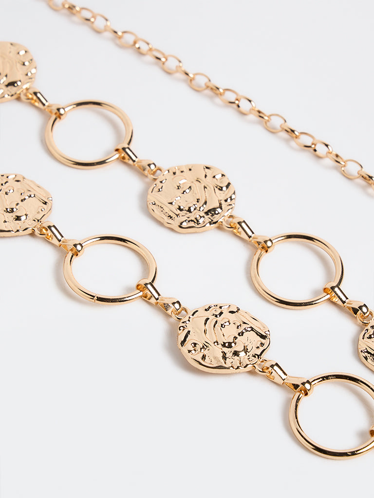 Westside Accessories Gold Textured Metal Link Belt