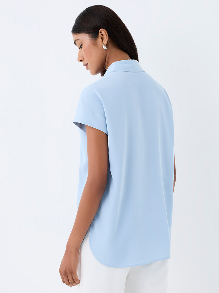 Wardrobe Light Blue Solid Shirt