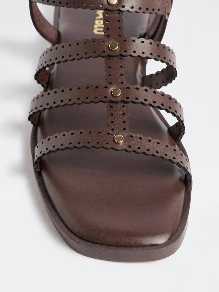 LUNA BLU Dark Brown Gladiator Sandals