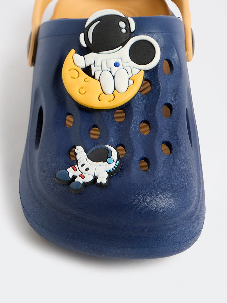 Yellow Navy Astronaut-Theme Clogs