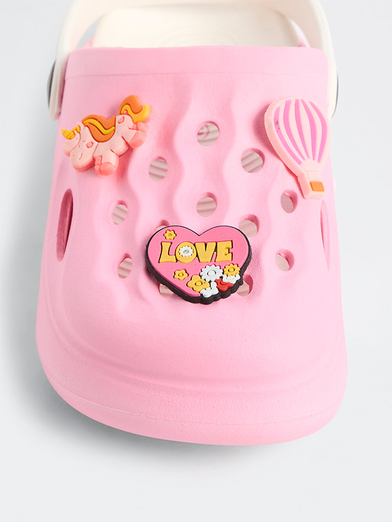 Yellow Pink Applique Detail Clogs