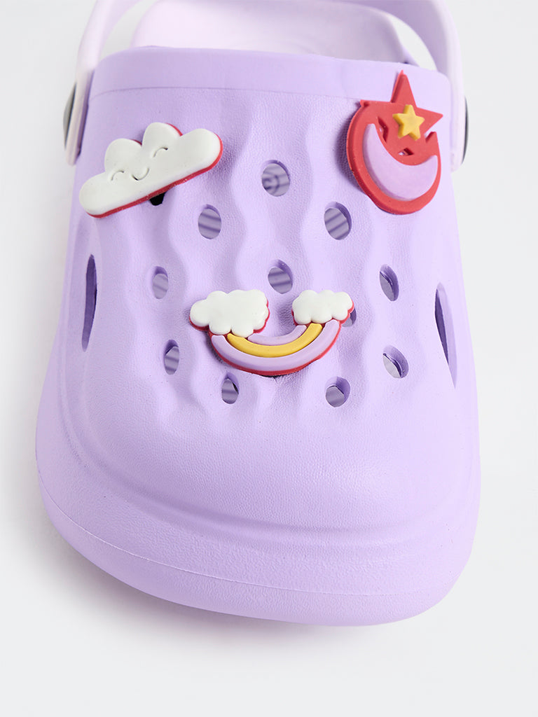 Yellow Lilac Applique Detail Clogs