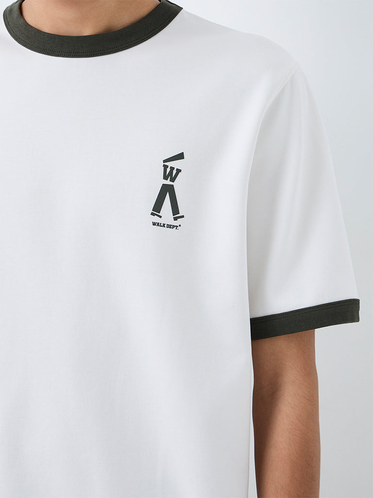 Nuoflexx Off-White Text Printed Relaxed-Fit T-Shirt