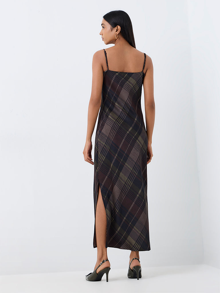Wardrobe Multicolour Checkered Straight Dress