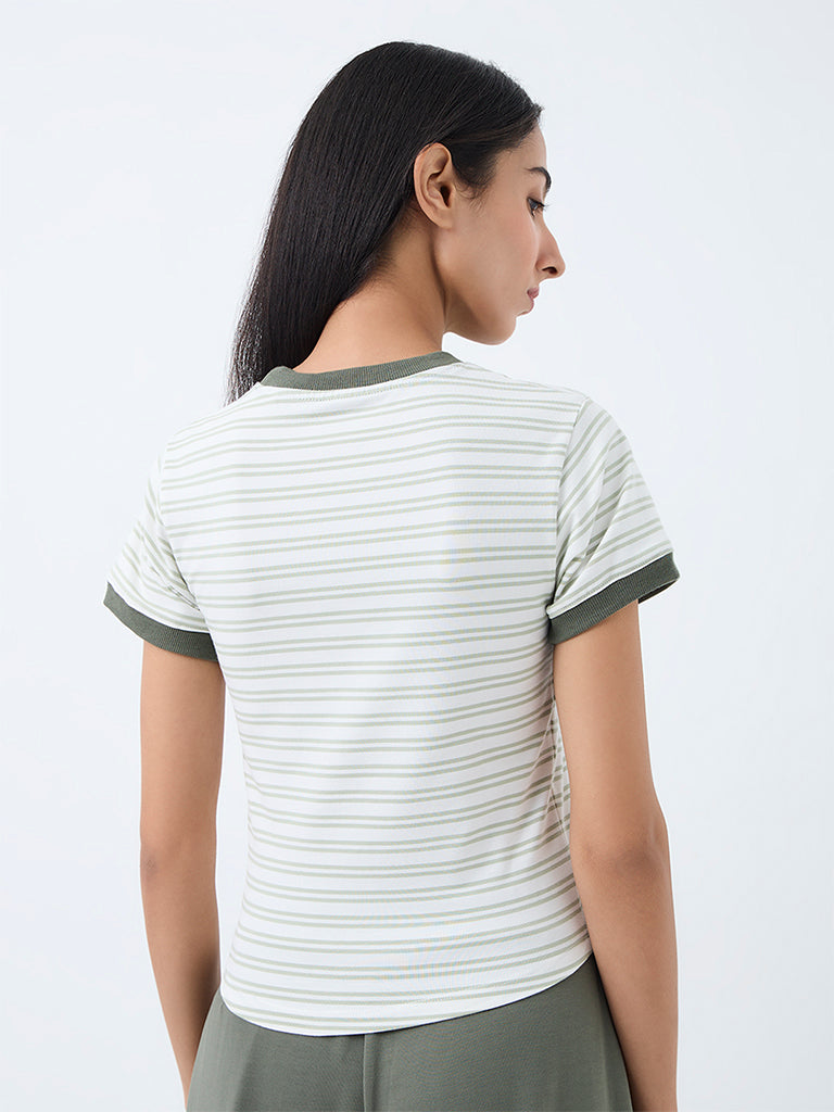 Nuoflexx Sage Striped Cotton-Blend T-Shirt