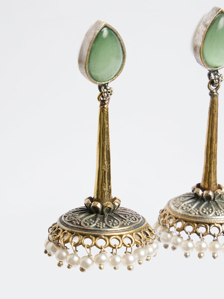 Westside Accessories Multicolour Pearlescent Statement Jhumki Earrings