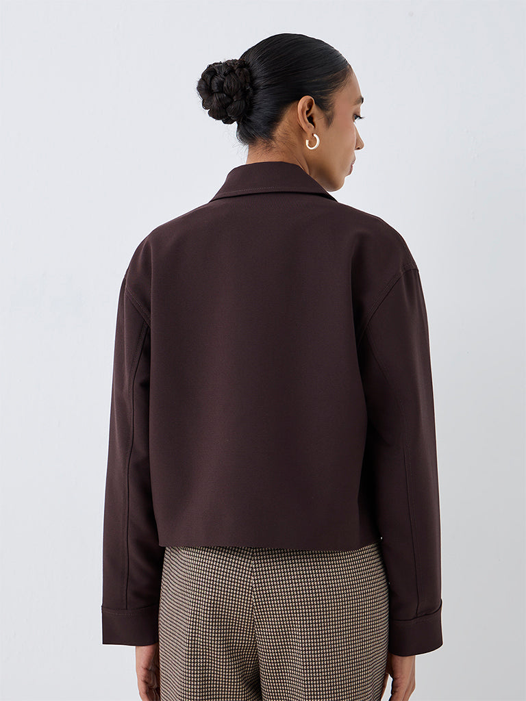 Wardrobe Dark Brown Solid Jacket