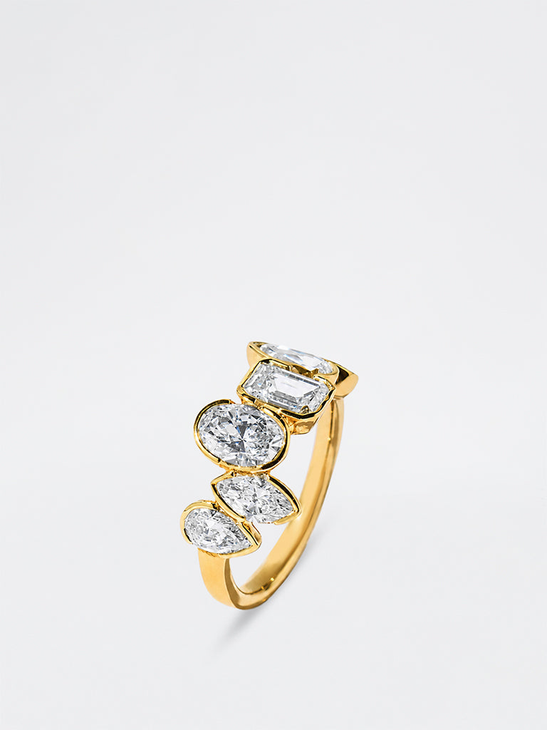 Gold Multi-Cut Lab Diamond Ring