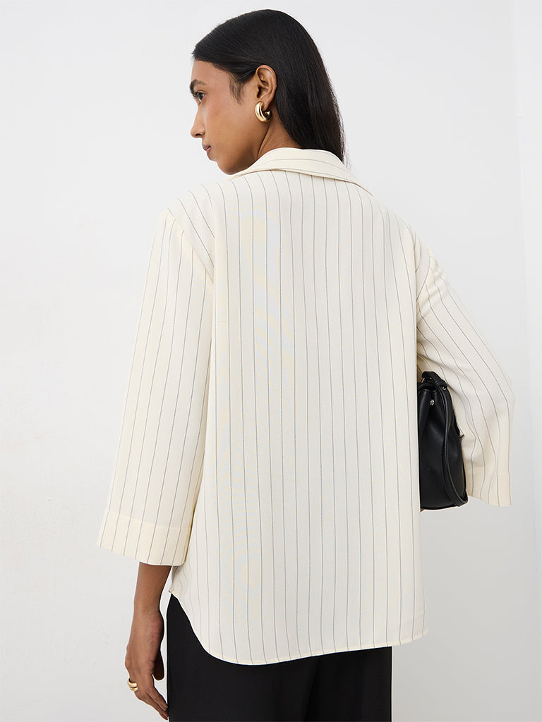Wardrobe Ivory Striped Shirt