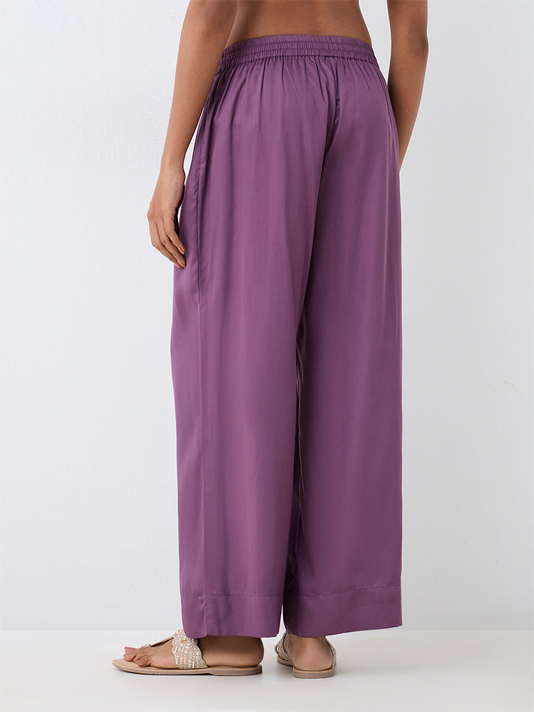 Zuba Purple Solid Pants