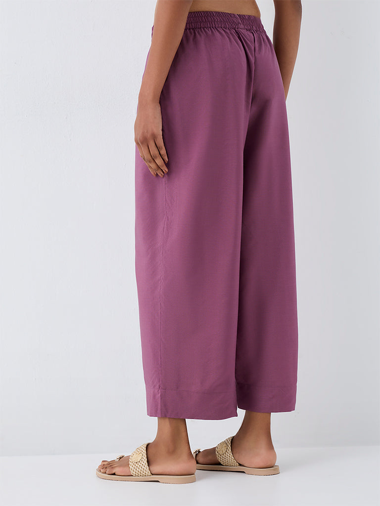 Zuba Purple Solid Pants