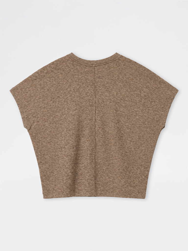 Gia Brown Melange Top