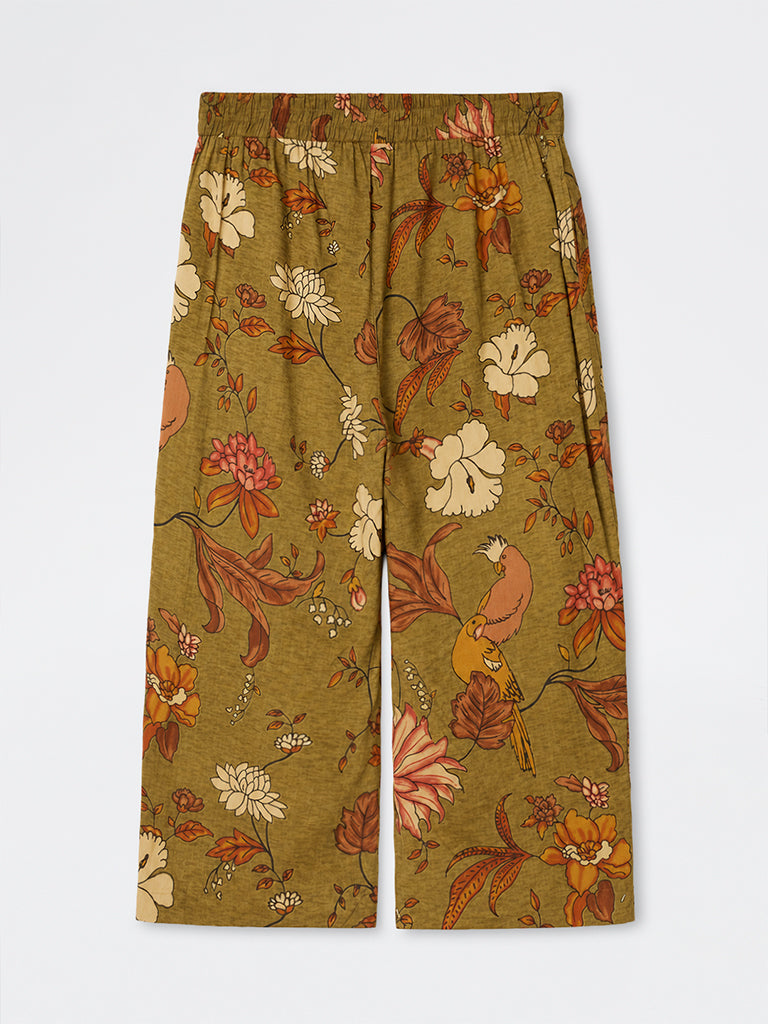 Diza Olive Nature-Inspired Pants