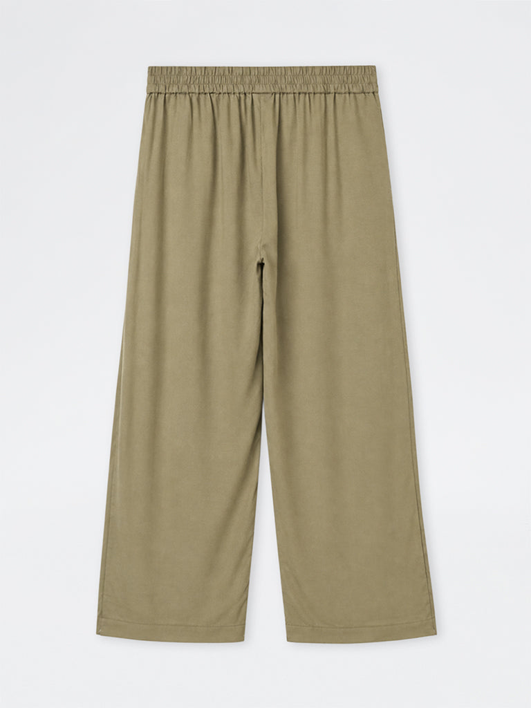 Diza Olive Striped Pants