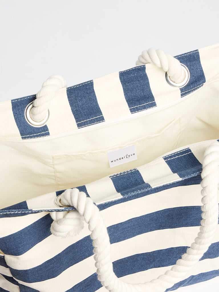 Wunderlove Navy Striped Handbag