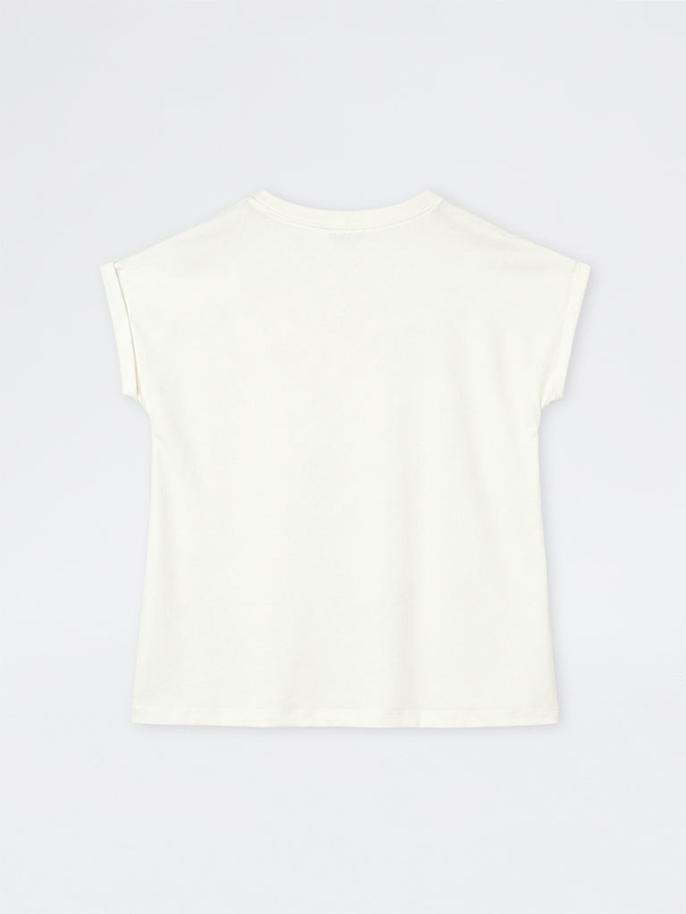 Gia Off-White Stud-Detail Top