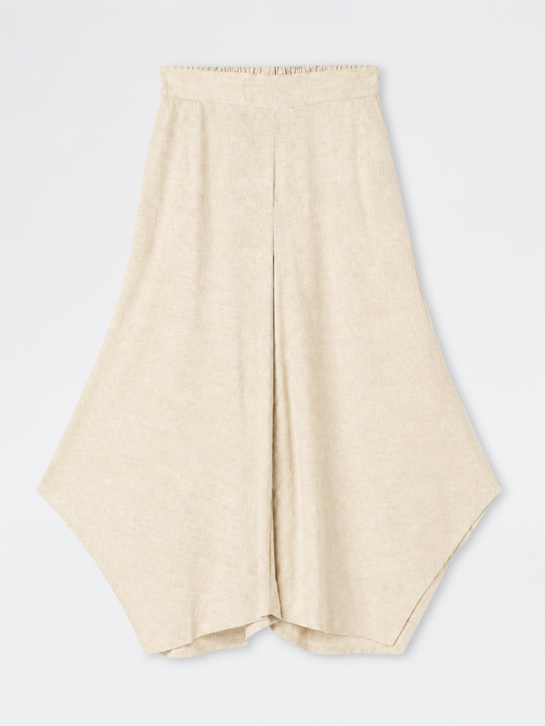 Gia Beige High-Rise Asymmetrical Trousers