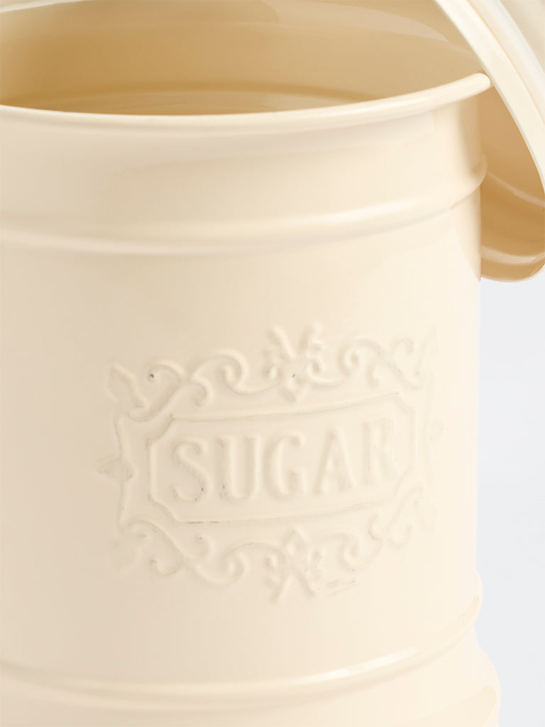 Westside Home Ivory Victorian Style Sugar Jar with Lid
