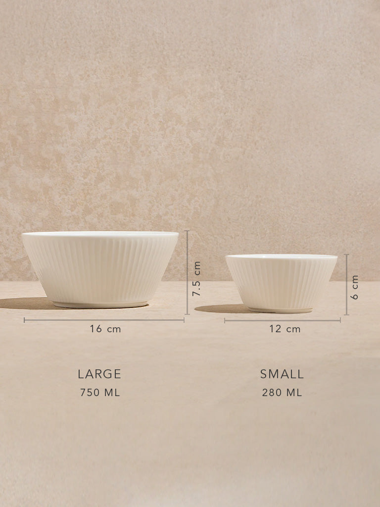 Westside Home White Ripple Serving Bowl - Large
