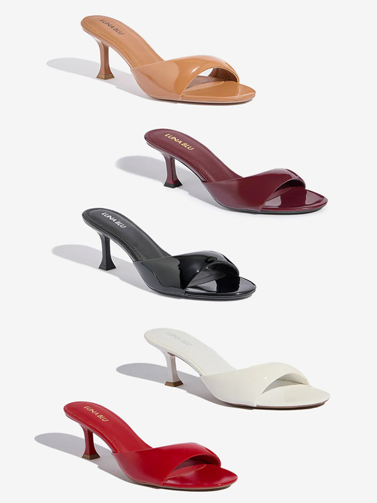 Westside LUNA BLU Women's Burgundy Heel Sandals Color Variants