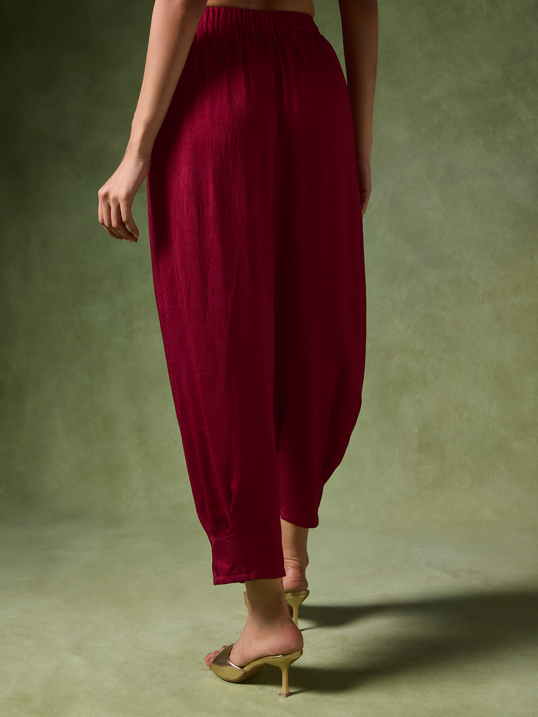 Solid Salwar Pants – Red
