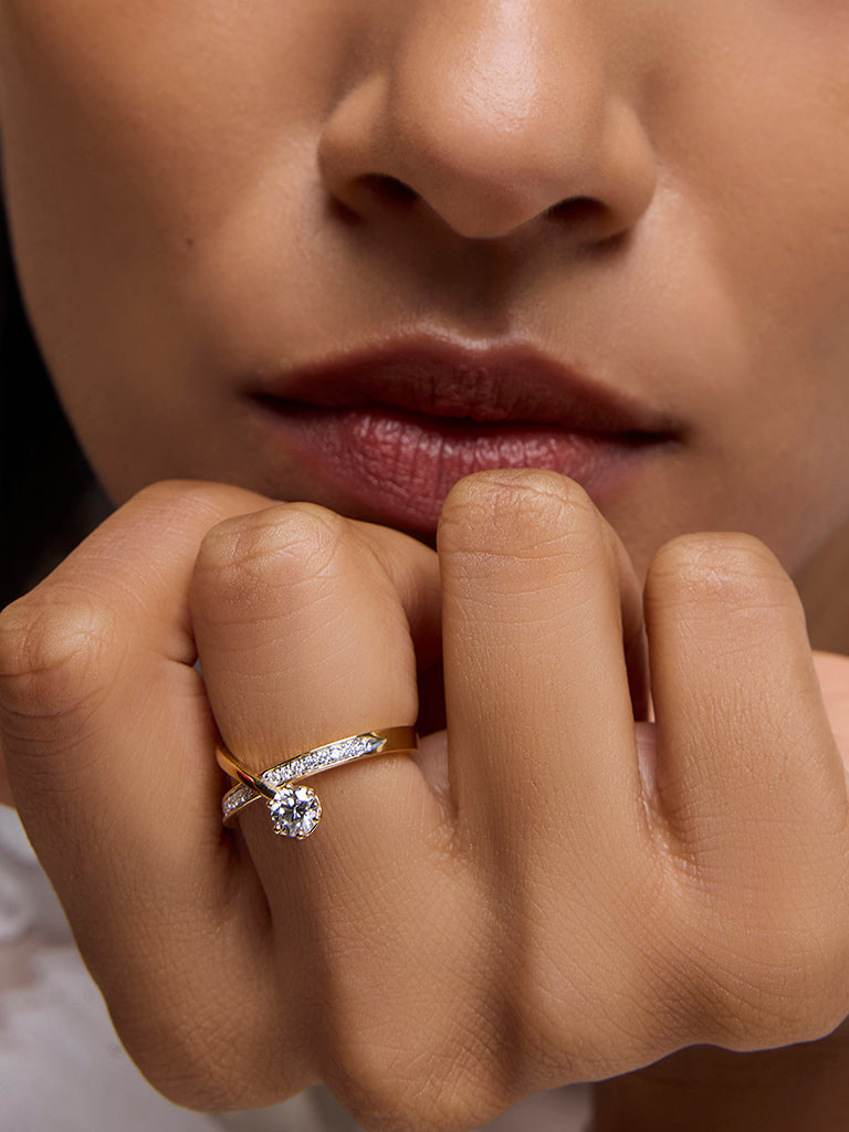 Westside X Pome Classic Comet Solitaire Lab Diamond Ring - Medium