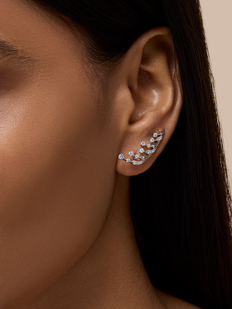 Sleek Lab Diamond Ear Climbers