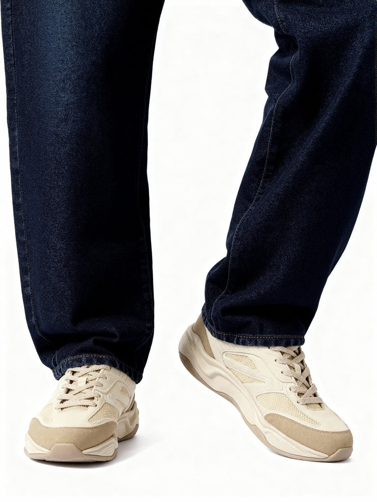 SOLEPLAY Beige Mesh-Detailed Lace-Up Sneakers