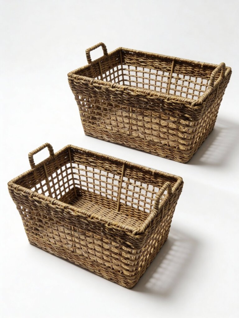 Westside Home Brown Open Weave Baskets (Set of 2)