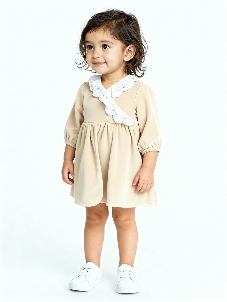 Buy HOP Baby Girls Beige Schiffli Detailed Cotton-Blend A-Line Dress from Westside Buy HOP Baby Girls Beige Schiffli Detailed Cotton-Blend A-Line Dress from Westside