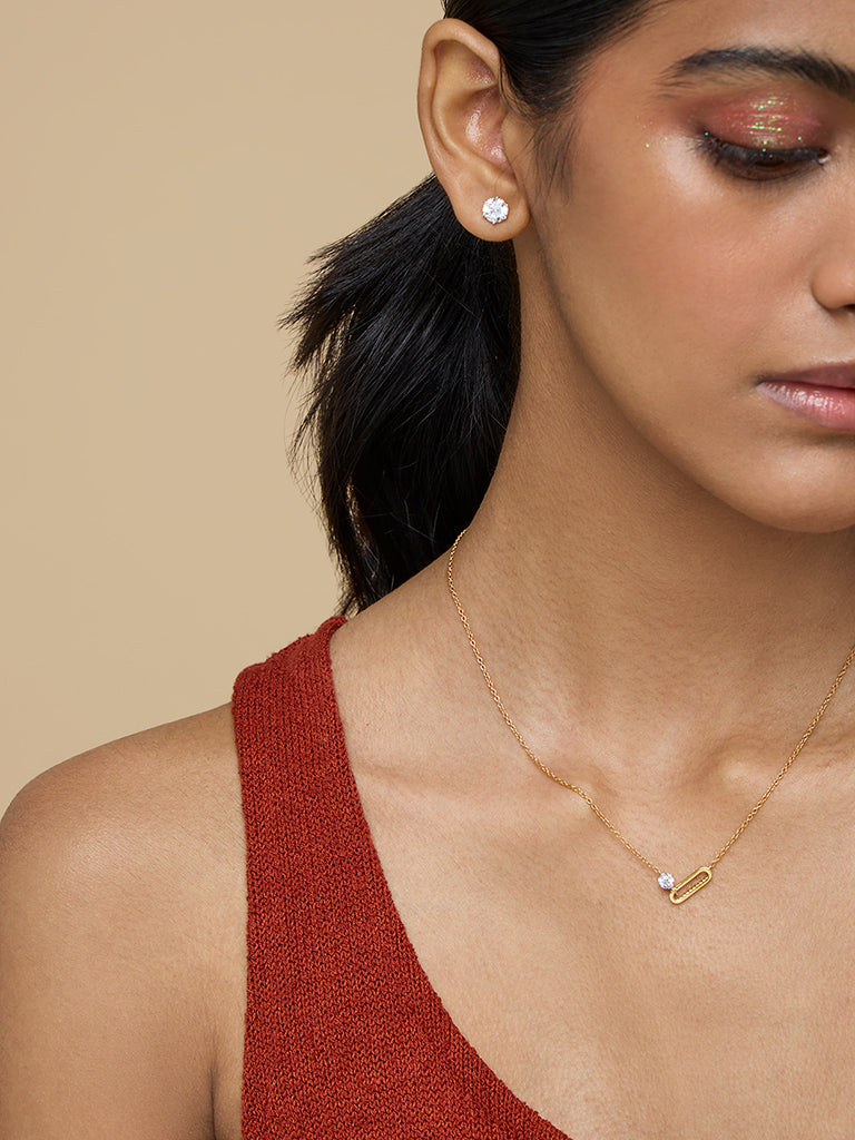 Linked Lab-Diamond Pendant Necklace