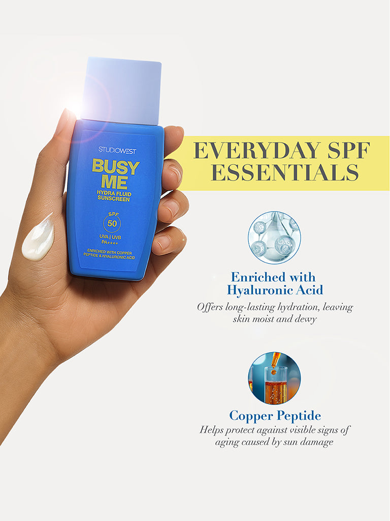 Studiowest Busy Me SPF 50 PA++++ Hydra Fluid Sunscreen - 50 gm
