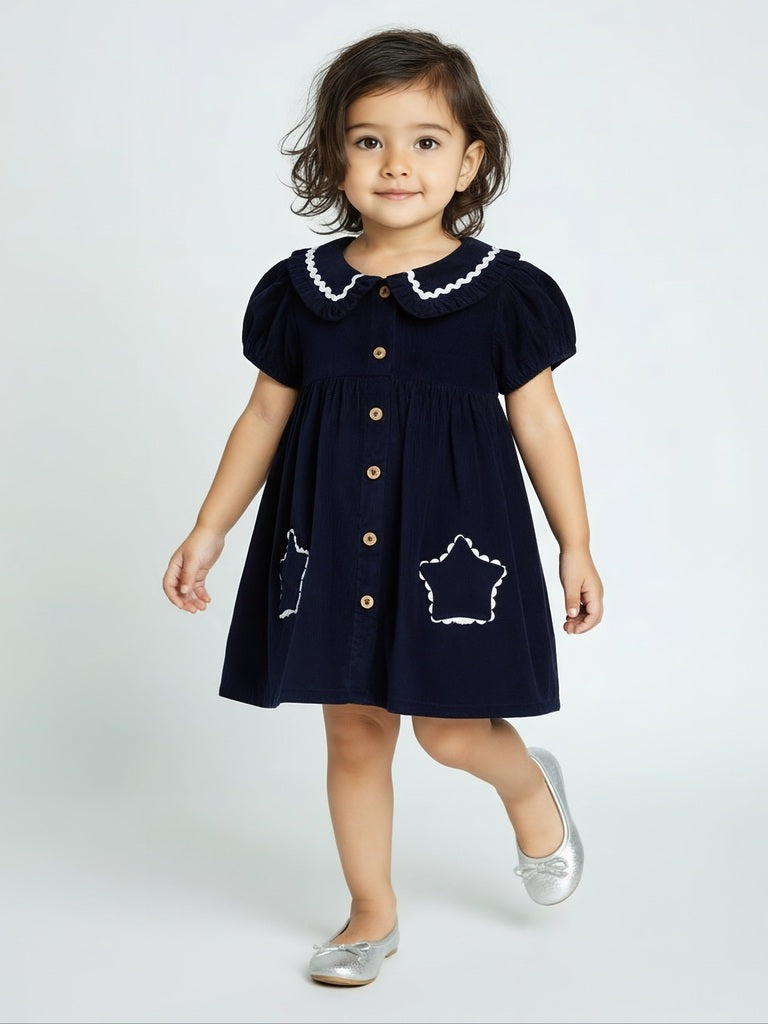 slim fit dress slacks Buy HOP Baby Girls Navy Fit-and-Flare Corduroy Dress from Westside