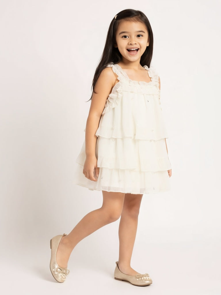 cotton dresses for women for summer Buy HOP Kids Girls Cream Ruffle-Detailed Top from Westside