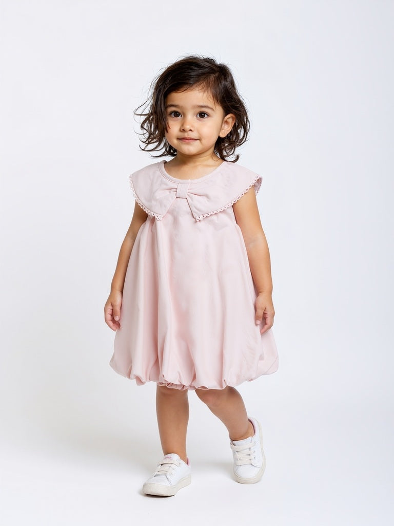 HOP Baby Pink Cotton Balloon Dress