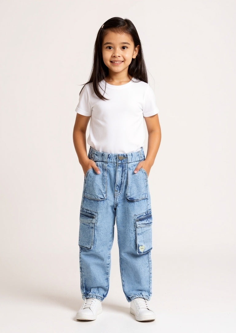 Buy HOP Kids Blue Mid-Rise Jogger-Style Jeans from Westside