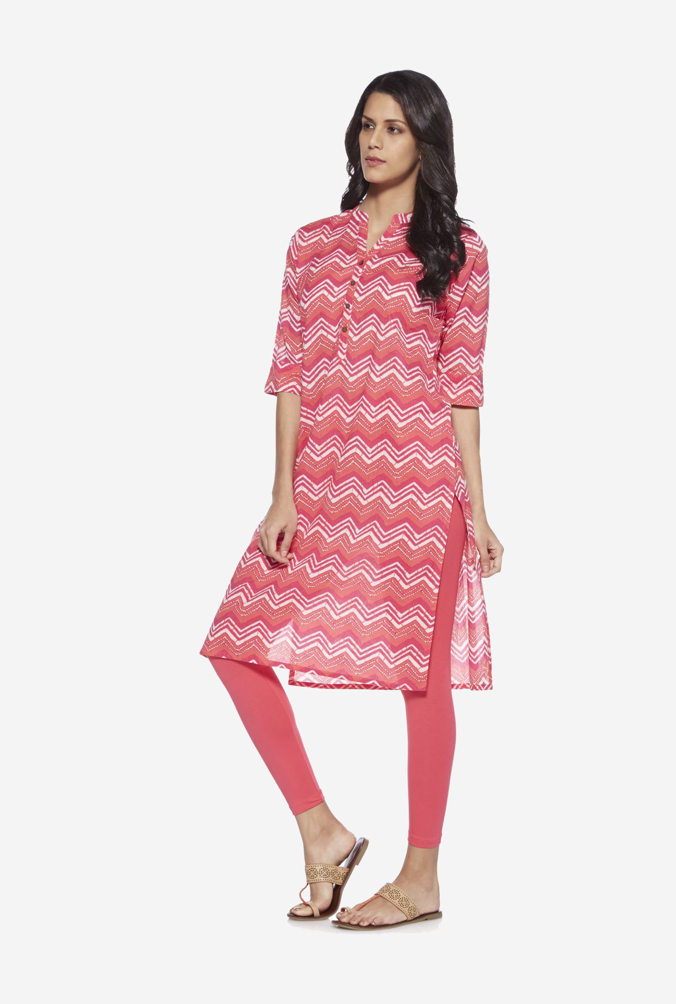 Utsa Pink Cropped Leggings