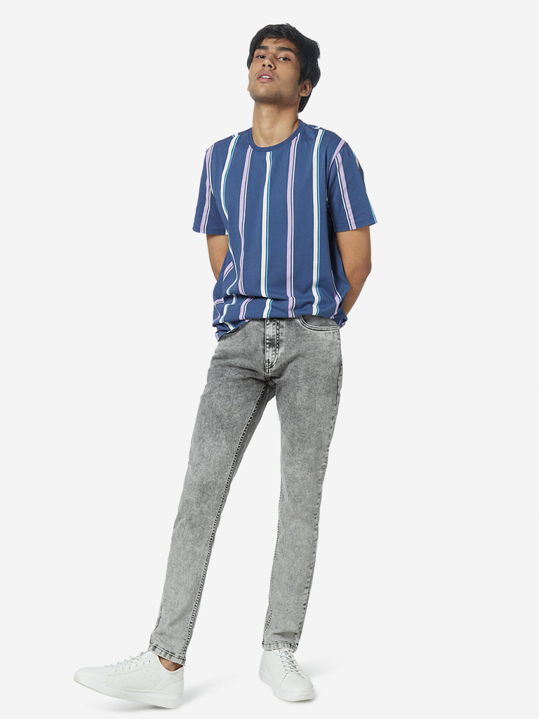 Nuon Grey Hendrix Slim Fit Nuo Flex Jeans | Grey Hendrix Slim Fit Nuo Flex Jeans for Men Full View - Westside
