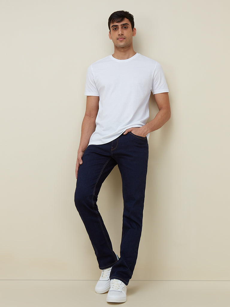 WES Casuals White Eco-Save Slim Fit T-Shirt | White Eco-Save Slim Fit T-Shirt for Men Full View - Westside