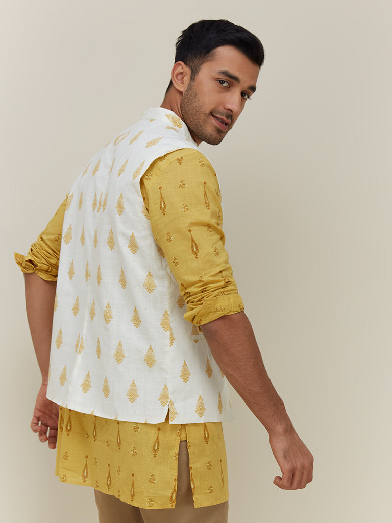 Kala by ETA Off-White Slim Fit Nehru Jacket