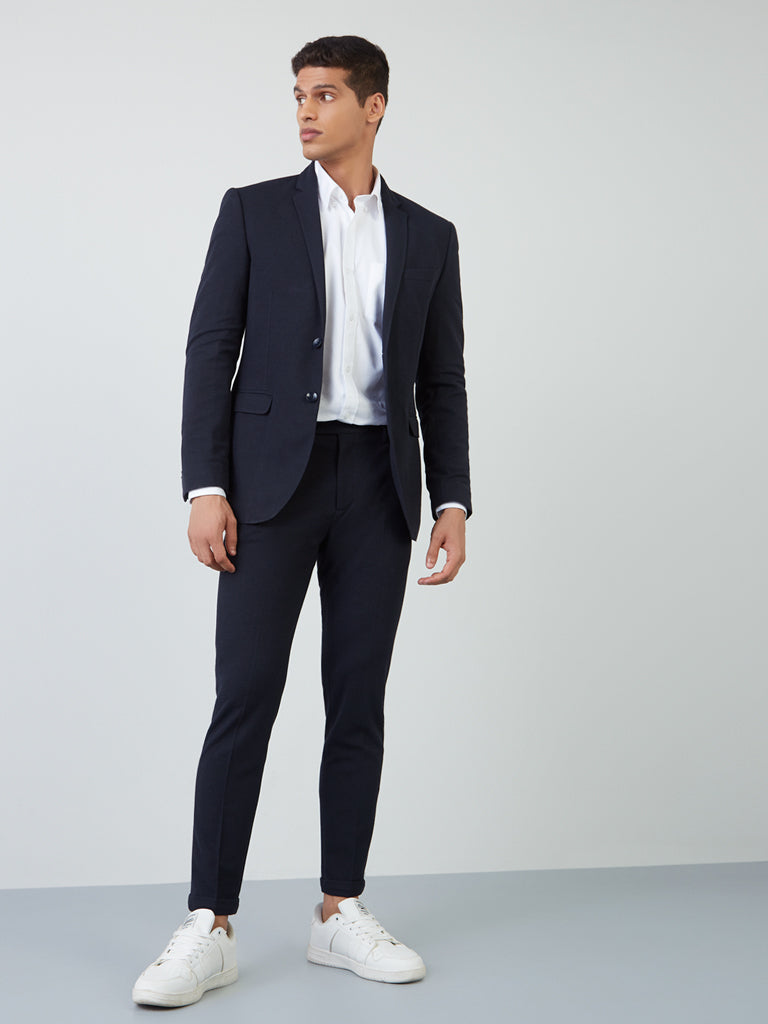 Buy WES Formals Navy Slim-Fit Blazer from Westside