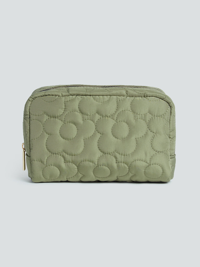 Buy Studiowest Olive Floral Quilted Pouch from Westside