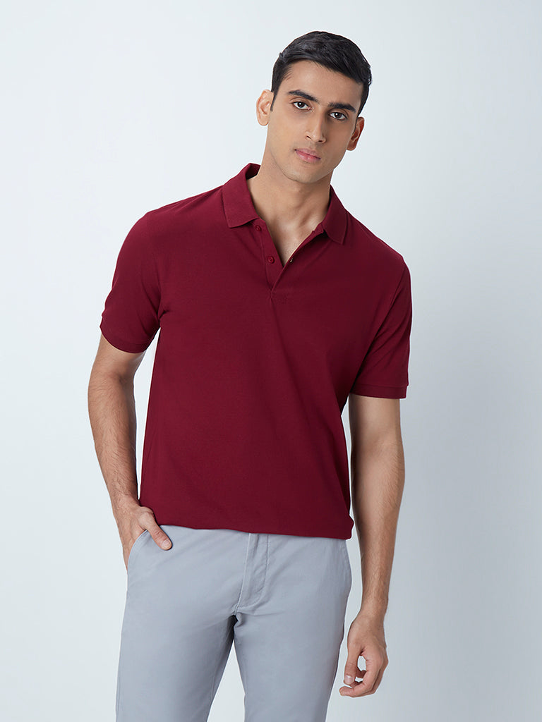 Burgundy Pants Maroon Polo Shirt Fashion WES Casuals Maroon Cotton