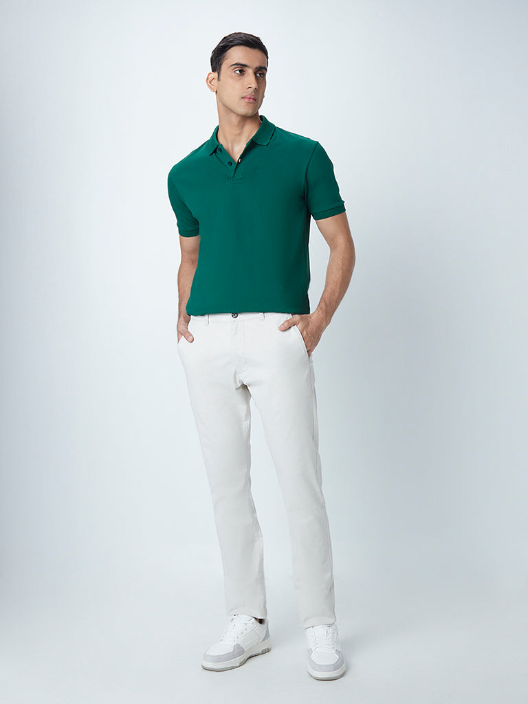 WES Casuals Emerald Cotton Blend Slim-Fit Polo T-Shirt