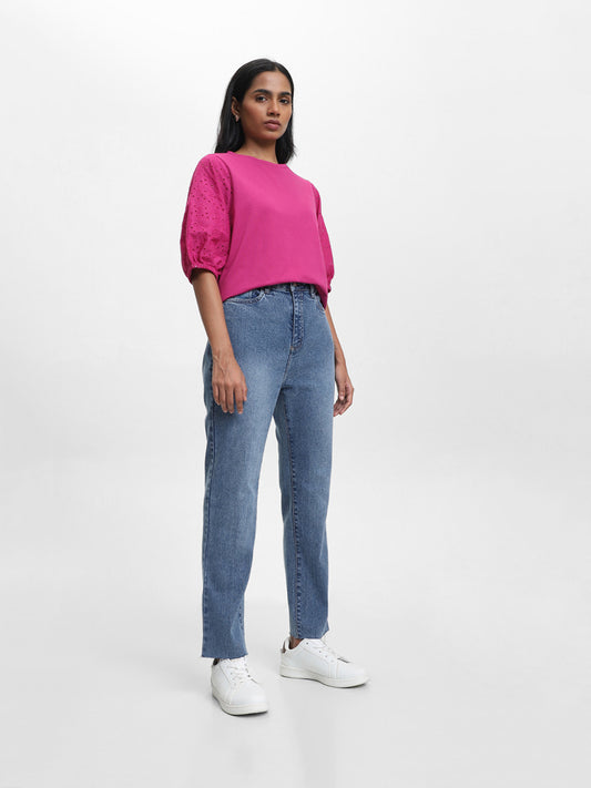 LOV Mid Blue Straight - Fit Mid - Rise Jeans